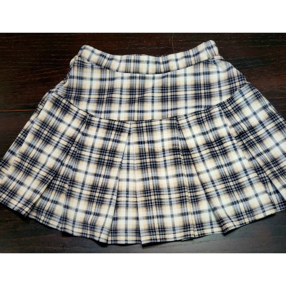 Dizzy Lizzie Plaid Pleated Mini Skirt Large
